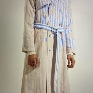 KA WA KEY Devore Two layer Trench Coat